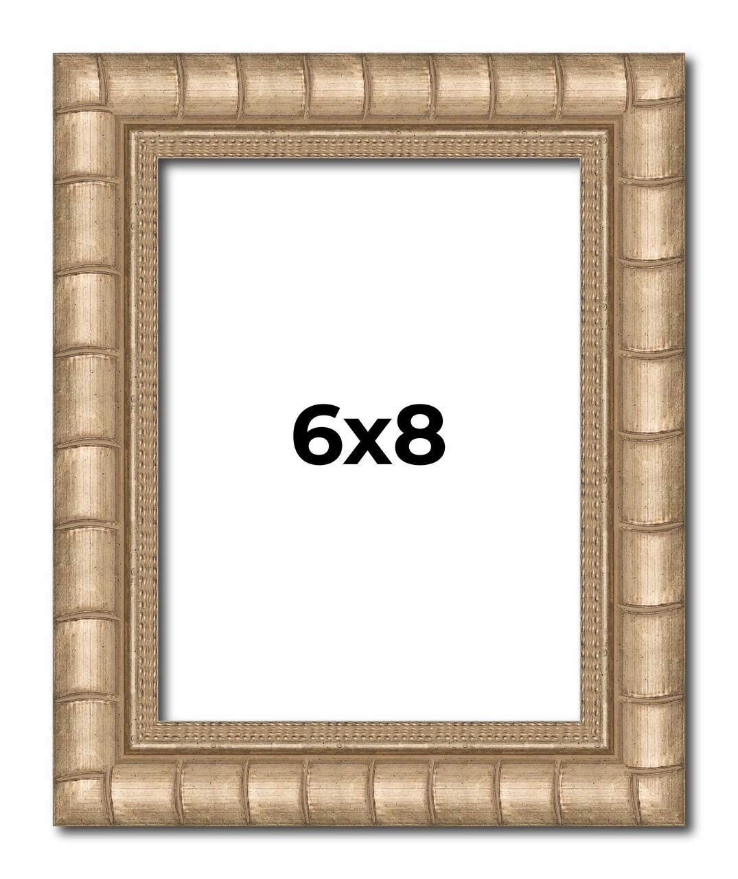 6x8 Modern Bamboo Picture Frame with UV-Resistant Acrylic & Acid Free Backing, Available in 5 Finishes - Gold, Silver, Brown, Black, and Natural